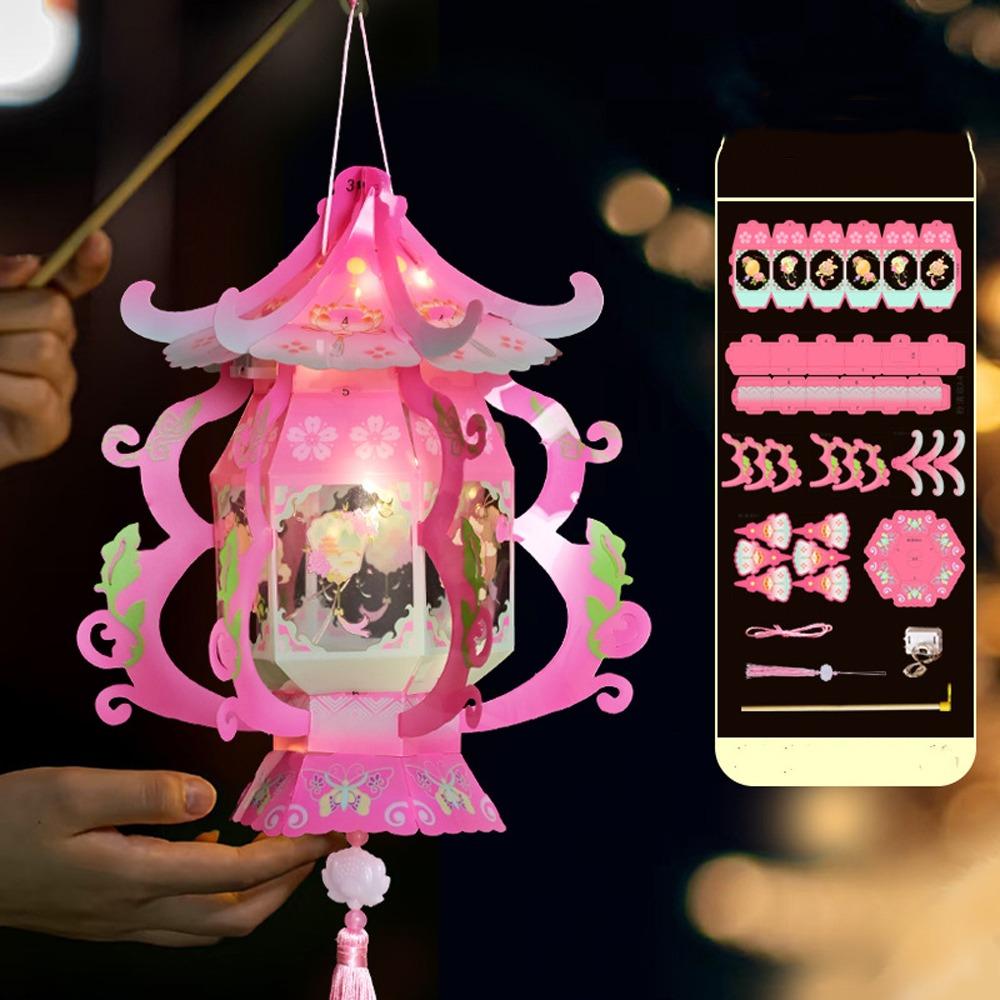 PVC Chinese Portable Lantern Blessing LED Lantern Toys Handheld Lantern  Kindergarten