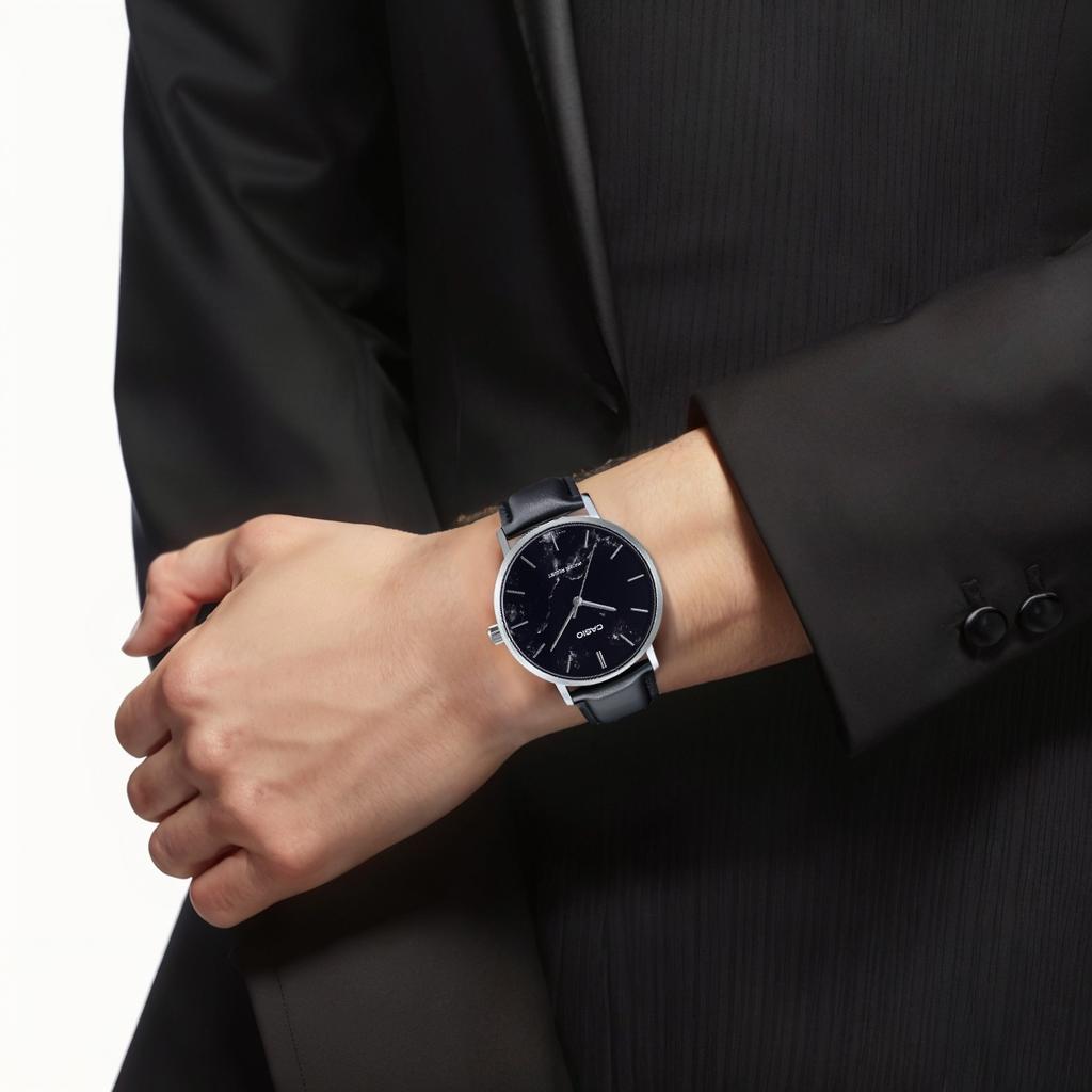 CASIO Water Resistant For Everyday Use Quartz Movement Leather Strap Watch Men's Watches Black Dial MTP-VT01LM-1A