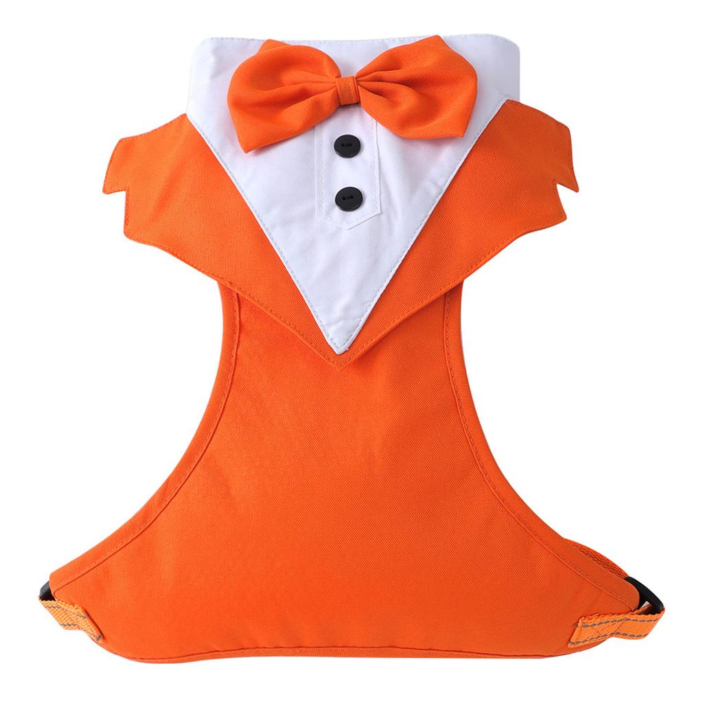 Adjustable Dog Harness With Bow Tie Tuxedo Design Reflective Straps For Small Medium Large Dogs