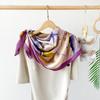 Seidenschal für Damen Frühling und Sommer Neu Satin Bedruckt Imitation Seidenschal Großes Quadratisches Tuch Temperament Schal Kopftuch
