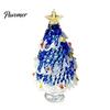 Decorative Glass Art for Shelves Glazed Christmas Tree Figurine, Pulled Wire Desk Decor, Colorful Home Mini Holiday Tabletop Ornament Car Home, Unique
