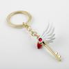 Cartoon Anime Card Captor Sakura Choker keyring Cardcaptor Sakura Clow Charm Pendant keychains Sealing Wand Statement Necklace
