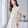Elegant Summer Women's Two-Piece Short-Sleeved Skirt Set