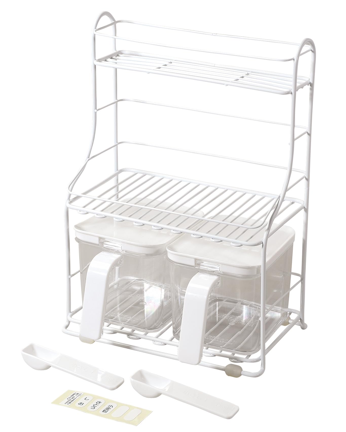

Pearl Metal Seasoning Rack Spice Rack 3 Tiers with 2 Stockers White Blanc Kitchen HC-473