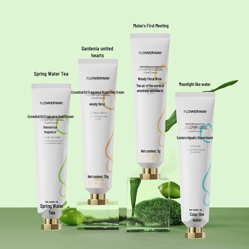FLOWERWAY Essential Oil Hand Cream: Moisturizing, Hydrating, Refreshing, Long-Lasting Scent for Men & Women, Portable for Autumn/Winter.