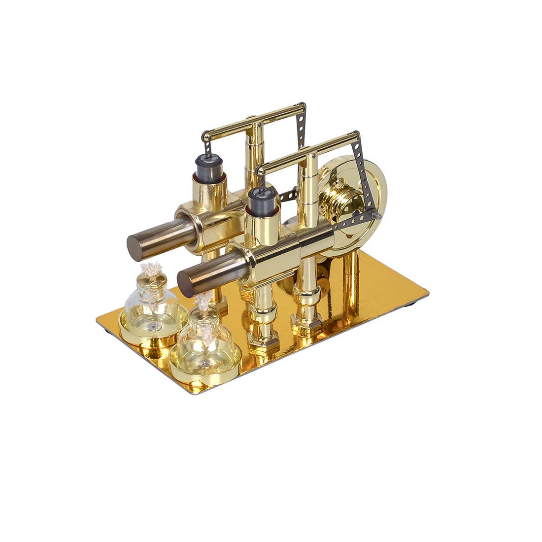 Двигатель Стирлинга Генератор Модель Баланс Двойной Цилиндр с Вольтметром Металлическая — фото 4