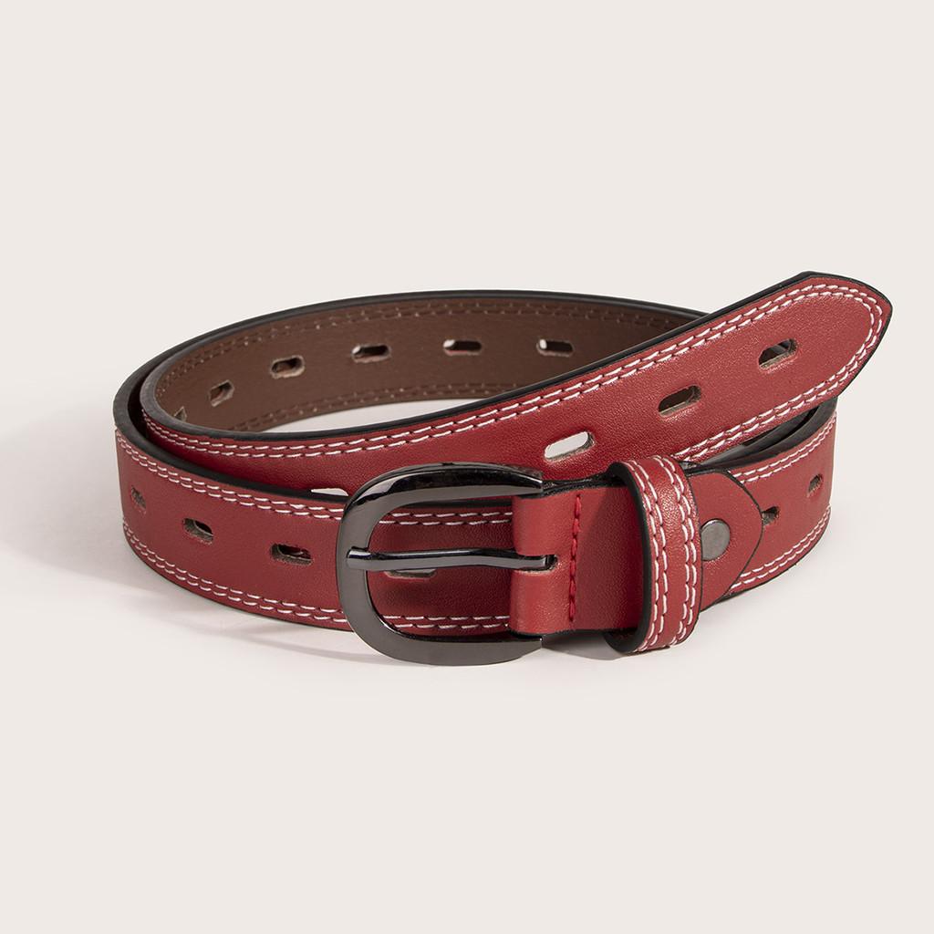 Girls Leatherlike Belt With Alloy Buckle For Daily Use And Office Attire