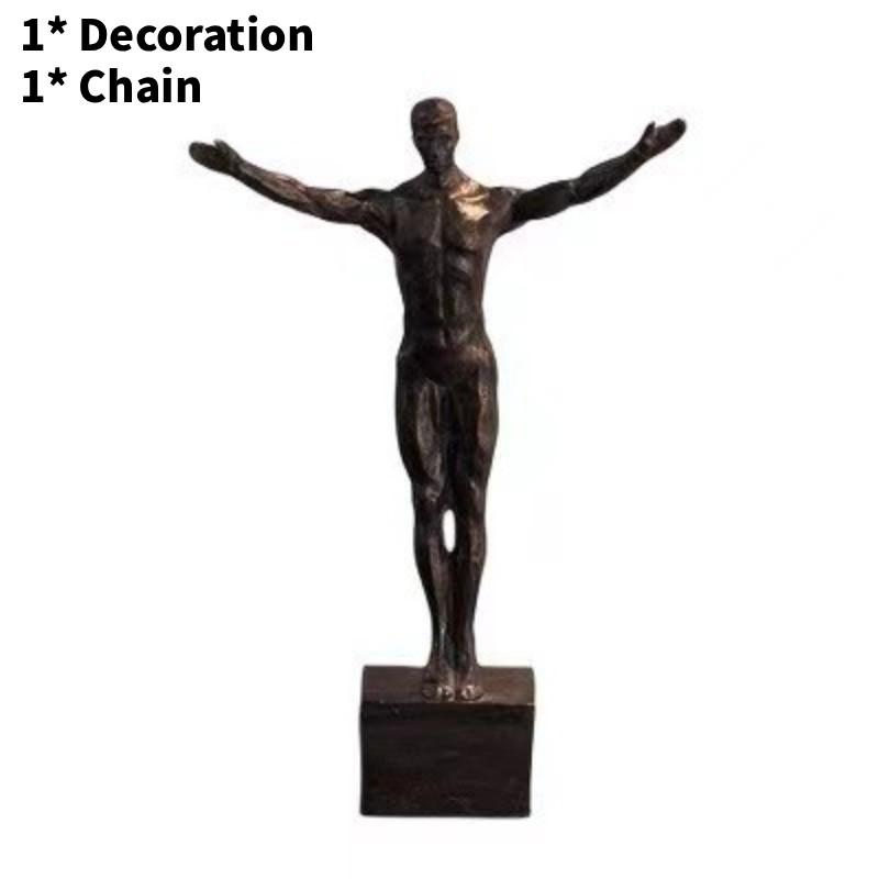 European Vintage Resin Wall Ornament With Climbing Figurines For Lounge And Dining Areas