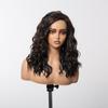 ALAN EATON Medium Length Lace Synthetic Wigs Wavy Red Brown Highlight Wig for Black White Women Natural High Density 18inch