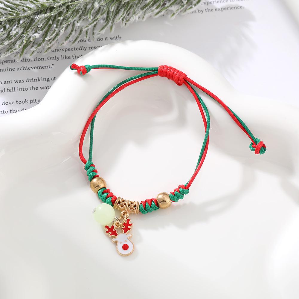 Luminous Christmas Snowflake and Santa Claus Women's Bracelet - Perfect Holiday Gift