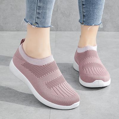 Casual Schoenen Damesschoenen Mode Vliegend Geweven Schoenen Nieuwe Ademende Sport Hardloopschoenen Laag Model Zachte Zool Comfortabele Sok Schoenen