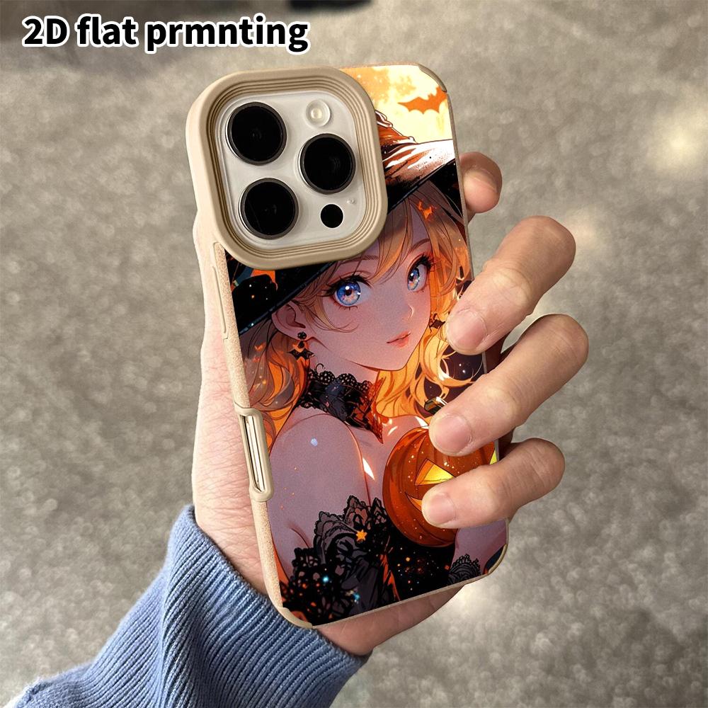 Phone Case: 2D flat lambskin suitable for iPhone 18 17 16 15 14 13 Pro film protective case,magical girl, Christmas and Halloween gifts