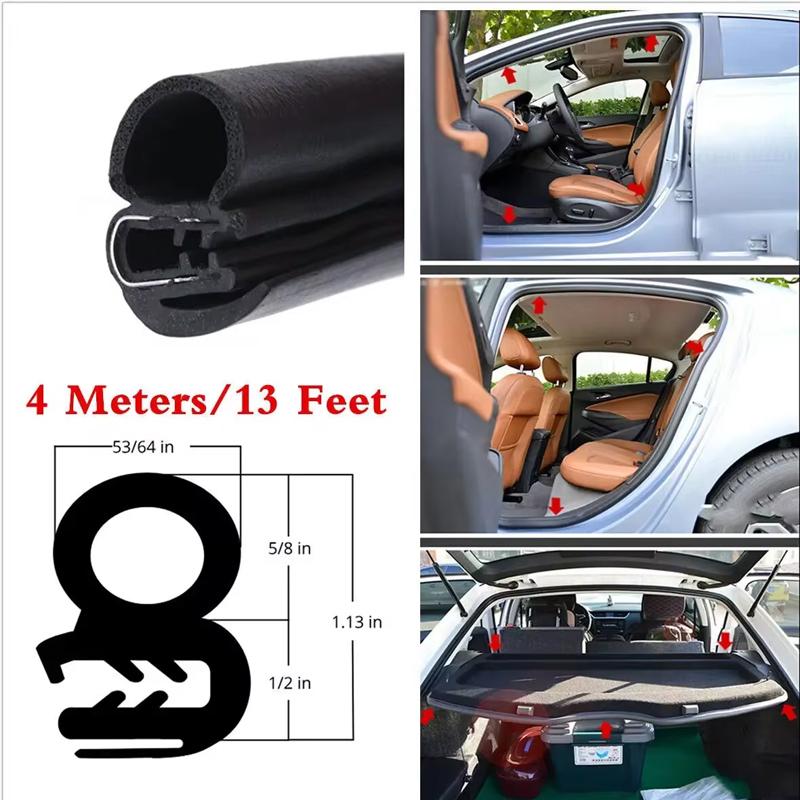 For Peugeot 5008 4 Meters Car Rubber Car Door Seal Weatherstrip steel belt Weatherstripping Soundproof Waterproof Seal Kit