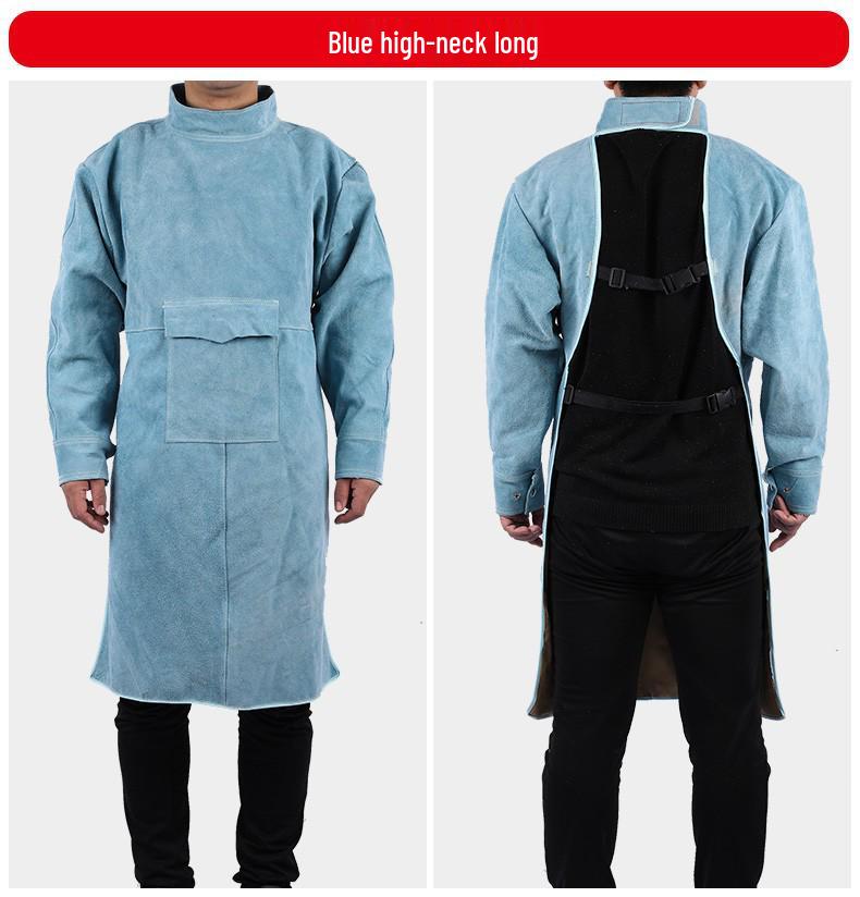 Grembiule da Saldatura in Pelle di Bovino - Resistente al Calore, Antischizzi, Indumento da Lavoro Reversibile per Saldatori.