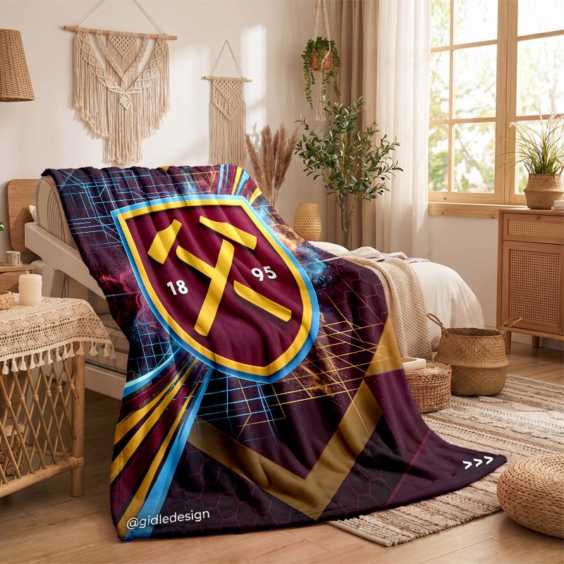 West Ham United Fußball Druck Flanell Decke Weich Warm Sofa Bett Überwurf Decke Für Zuhause Büro Schlafzimmer