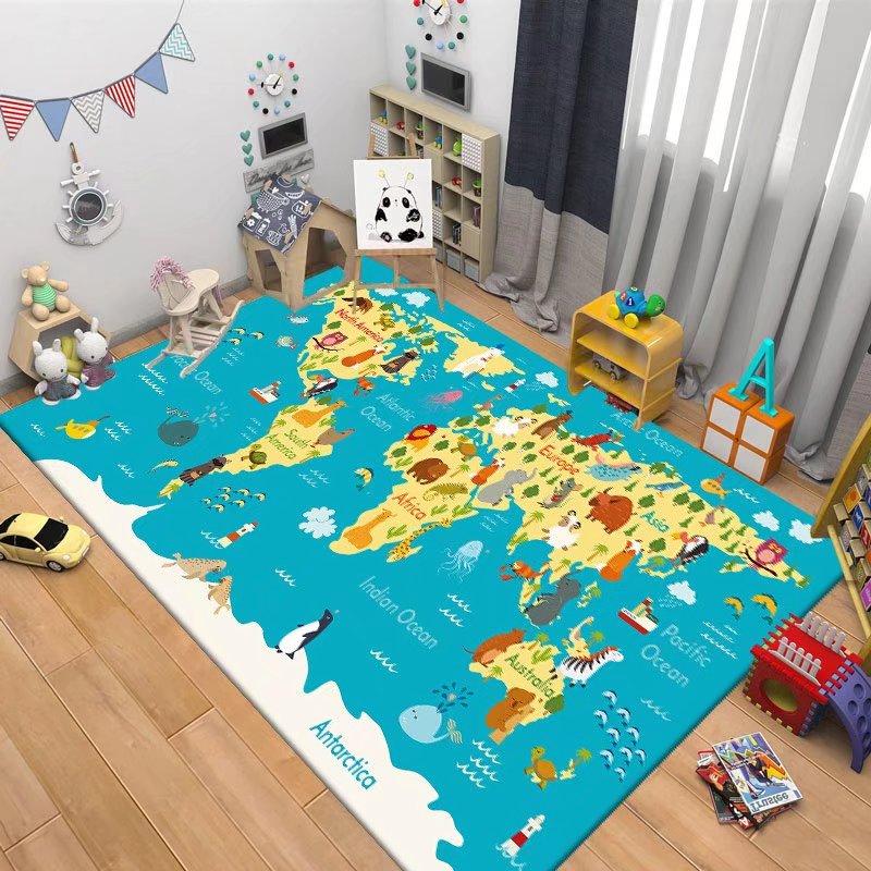 

Children s Navigation Map Pattern Carpet Baby Game Crawling Rugs for Living Room Children s Room Decorative Anti Slip Floor Mats 60*90cm