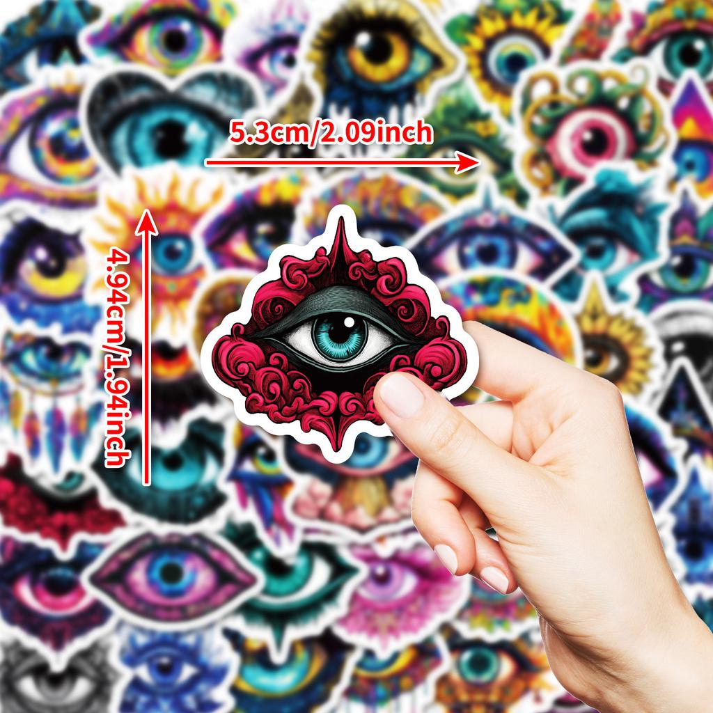 New 50 Creative Personality Demon Eye Graffiti Waterproof Decorative Stickers Premium Blue Pupil Stickers
