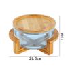 Glass Serving Bowl with Bamboo Stand