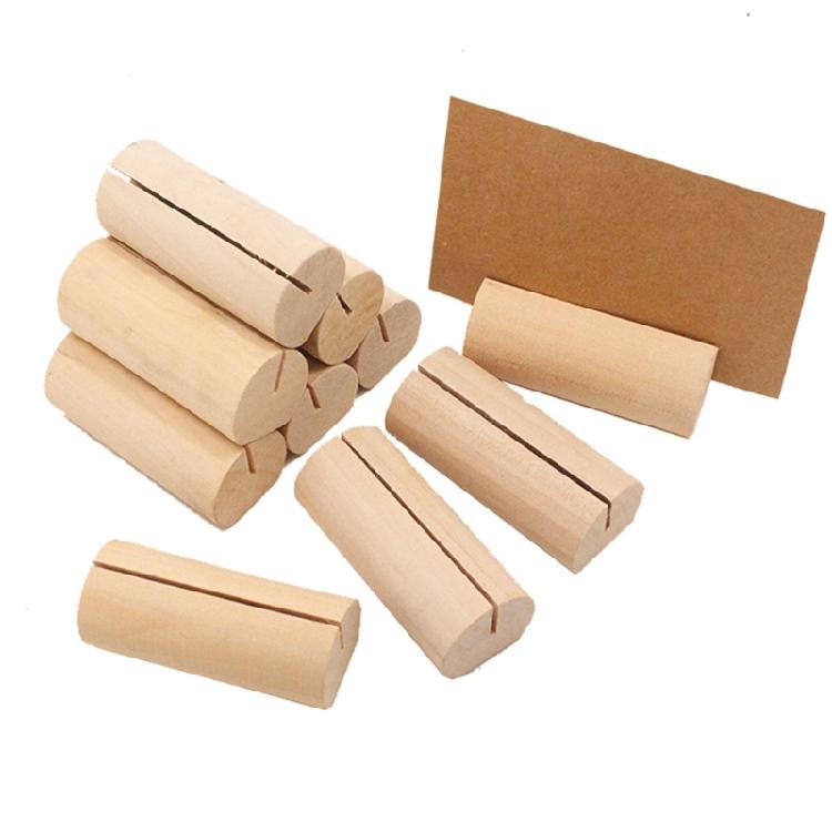 20Pcs Wood Table Number Holders, Wood Memos Note Photo Food Label Holders for Wedding Party Name Sign