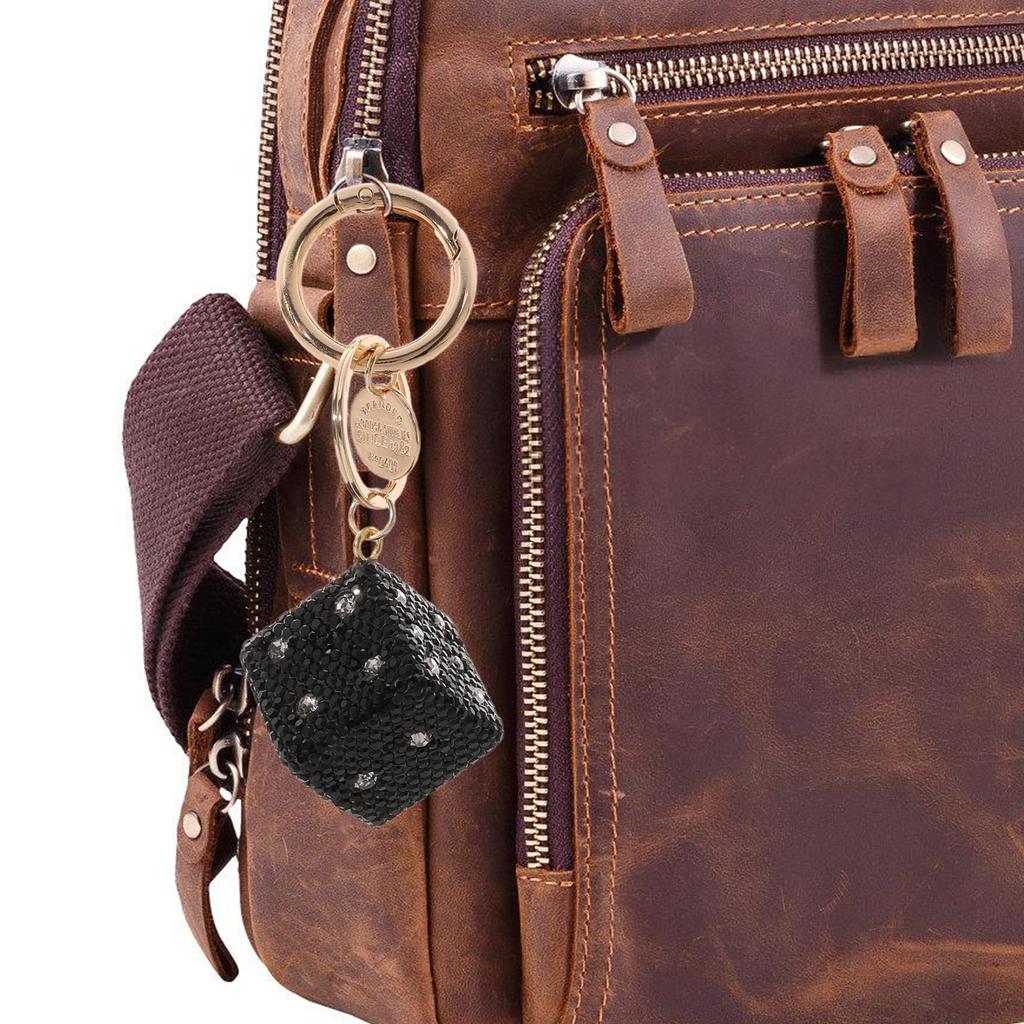 Stylish Dices Keychain Pendant With Dazzling Rhinestones Designed For Adults And Fashion Enthusiasts All Occasions Use