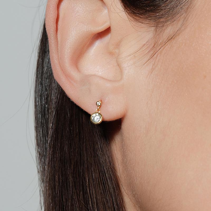 Chic Bubble Round Diamond Stud Earrings - 2025 Exquisite Niche Design for Women ED891 Bubble Round Diamond Stud Earrings (Gold)