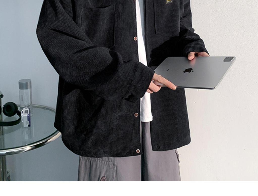 2025 Spring/Autumn Men's Thickened Japanese-Style Casual Long-Sleeve Shirt Jacket