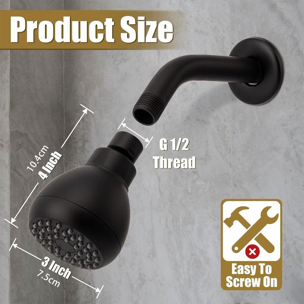 Silicone Nozzles Shower Heads Matte Black 360 Rotation Spray Shower Powerful Water Flow Rustproof Rain Shower Head Bathroom Use