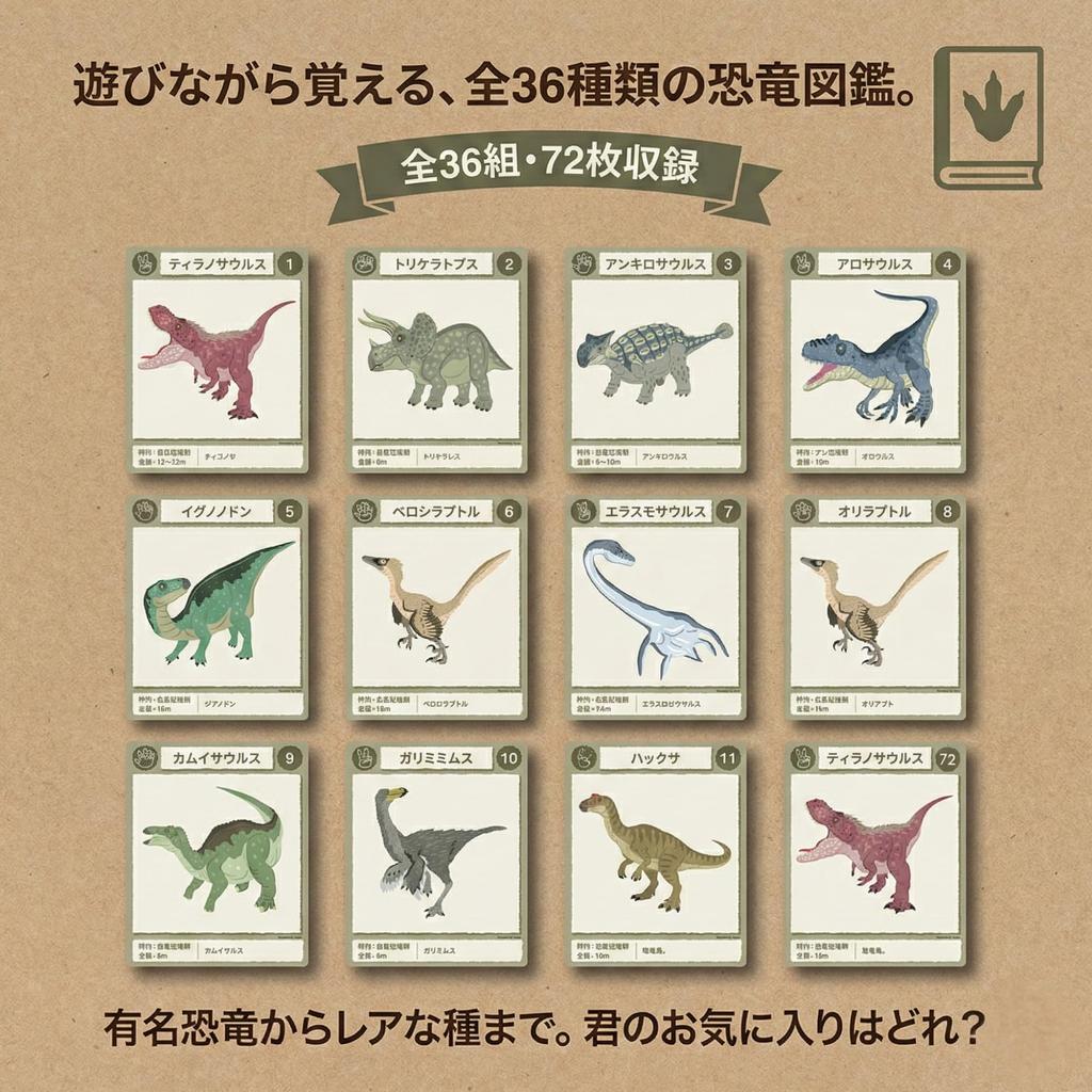 Joc de Cărți Perechi Copii (Cărți/Joc de memorie cu dinozauri)