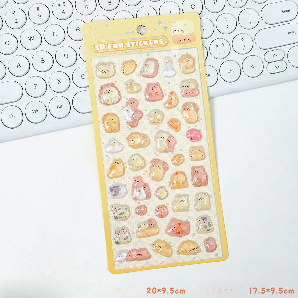 Ute 3D Stereo Student Sticker Kawaii Cartoon Ghost Animal Scrapbook Journal Sticker DIY Decor Camera Phone Stationery Sticker