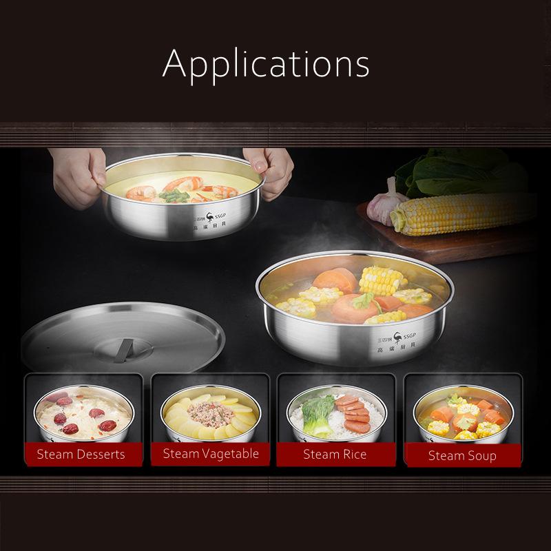 Aburitor de cremă de ouă din oțel inoxidabil 304, certificat LFGB, cu capac respirabil, cu diametrul de 21 cm, bol pentru salată, lavoar de acasă