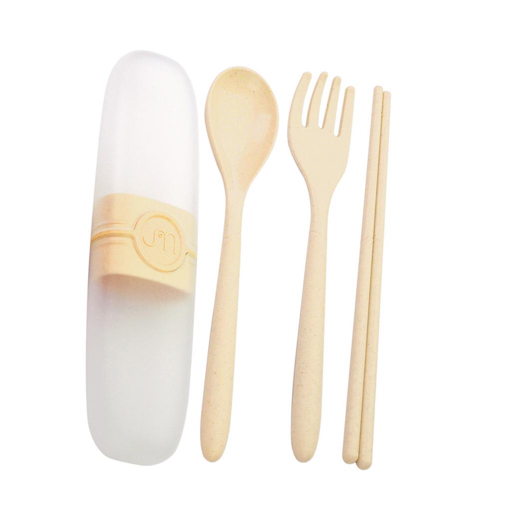 Spoon Fork Chopsticks Portable Cutlery Set Kit Outdoor Travel Camping Pouch