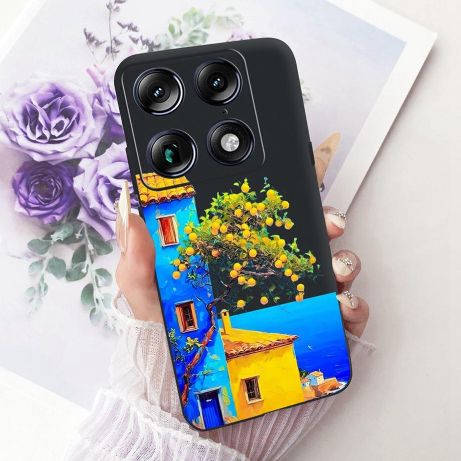 For Moto X70 Air Pro Motorola Signature Phone Case Soft Black Silicone Cover Butterfly Dragon Cat Floral Painting Bumper Funda