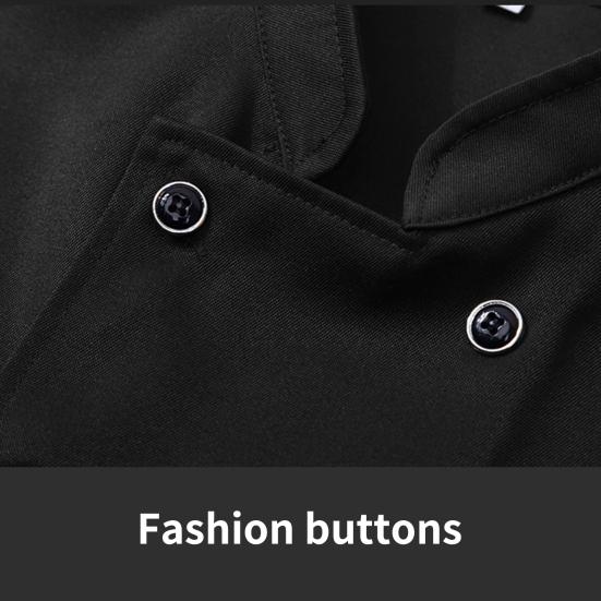 Top da chef Tasca tinta unita Manica lunga Bottoni da catering leggeri a doppio petto Taglie forti Camicia da cuoco unisex Abbigliamento da chef