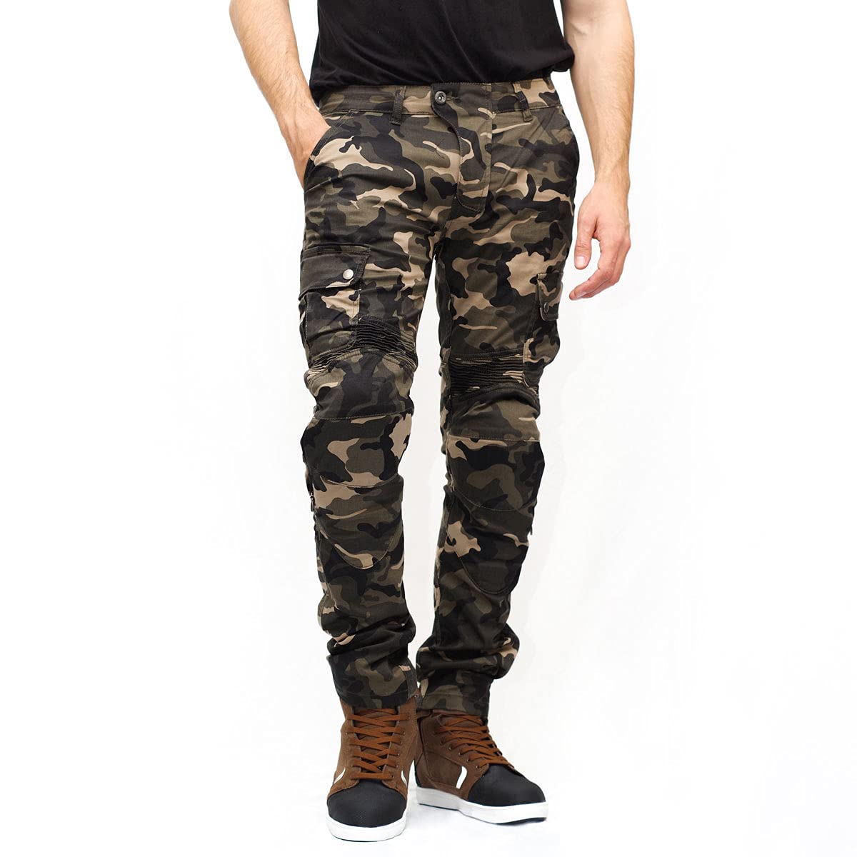 

KOMINE Мотоциклетные защитные хлопковые брюки-карго для езды и CE Уровень 2 Эластичный камуфляж XL, PK-744 1223, Весна, Лето, Осень, Защита, Материал,