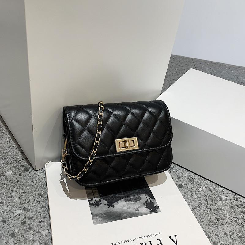 Vintage Solid Color Small Square Shoulder Bag With Chain For Daily Casual Use