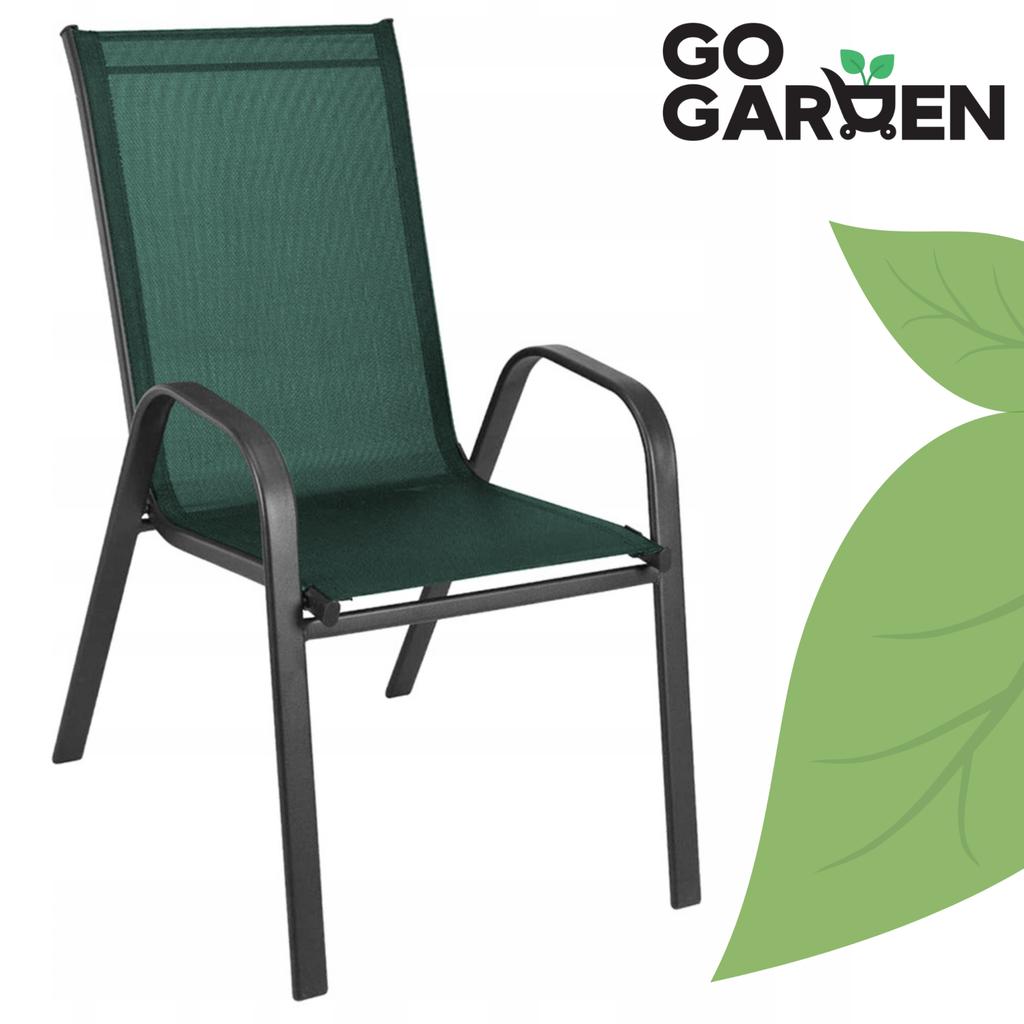 Garden Chair, Metal, Terrace, Balcony, Armchair, Terrace, Balcony, Green X2