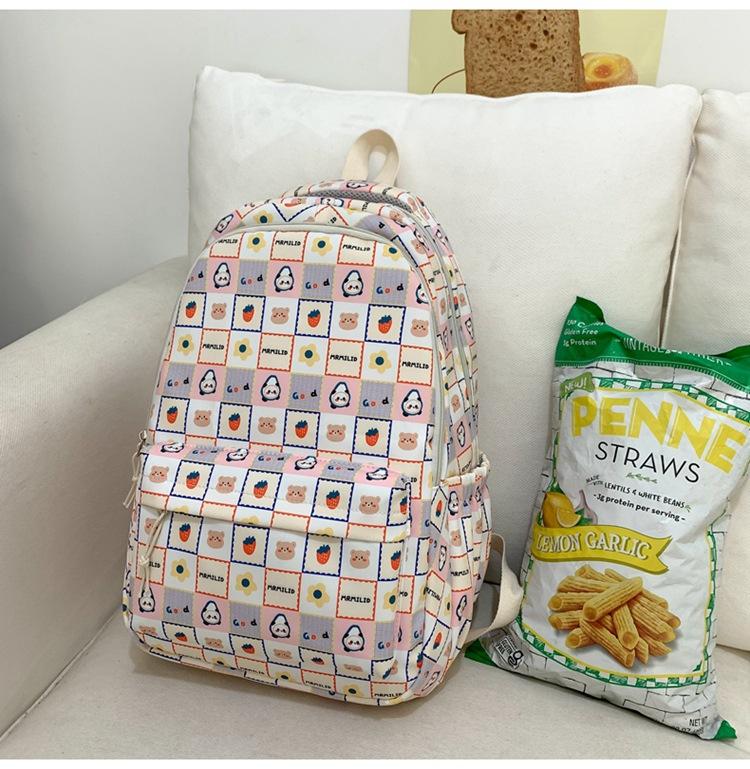 Schoolbag School Bag for Girls Junior High School Students Large Capacity ins Japanese Cute Cartoon Printed School Students Girls Backpack Backpack