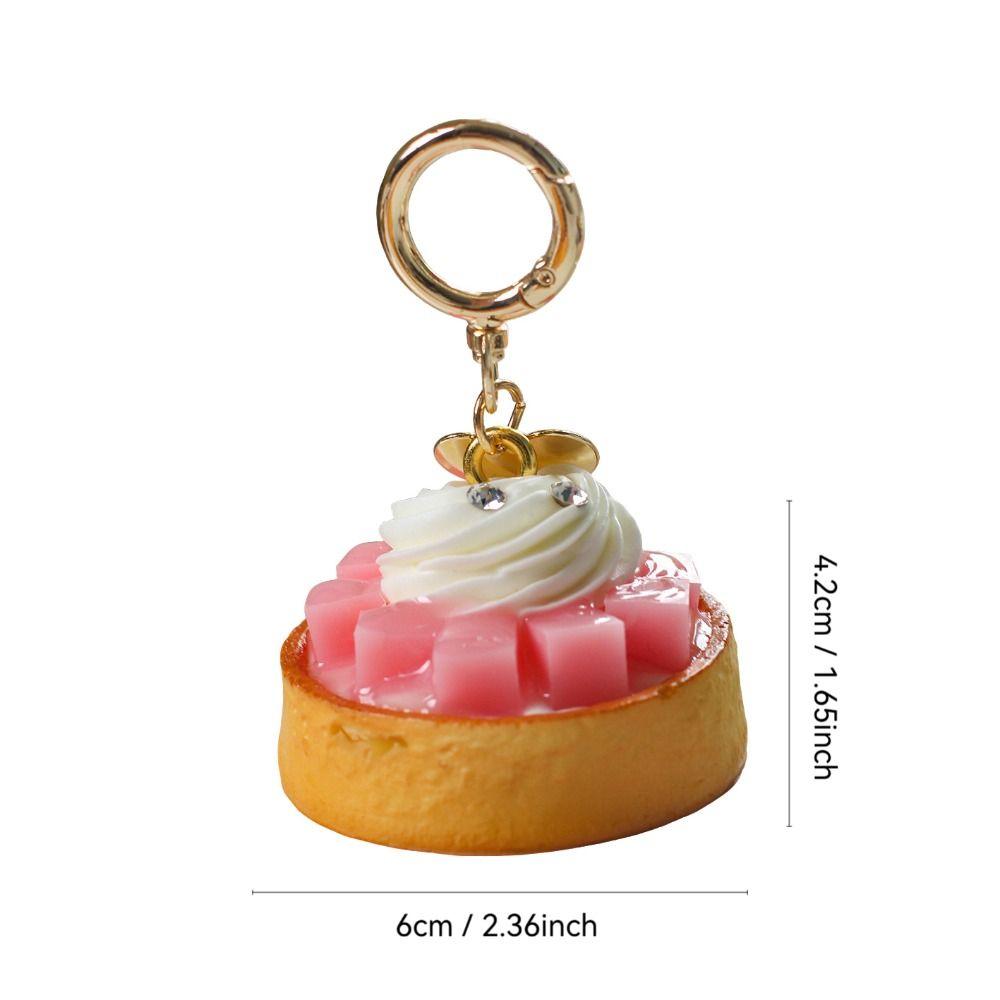 New Fruit Dessert Simulated Bread Keychain Mini Multi-purpose Bag Pendant Gift DIY Keyring Bag Accessories