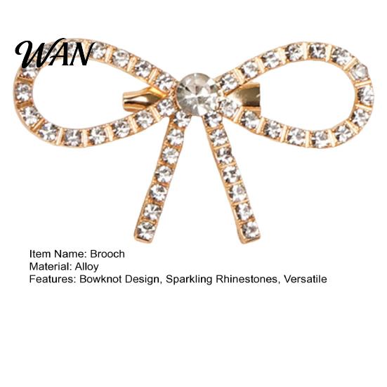 Oxidation-proof Pin Bowknot Design Brooch for Women, Faux Pearl Rhinestones Inlaid Lapel Jewelry Pin, Versatile Accessory Sweaters Collars Hats