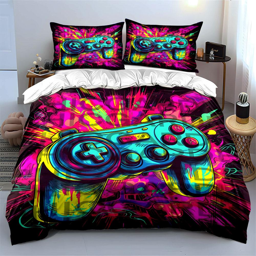"Retro Game Controller Bedding" Bedding Duvet Cover Set Duvet Cover Pillowcases (1 * Duvet Cover 2 * Pillowcases, Without Duvet Insert)
