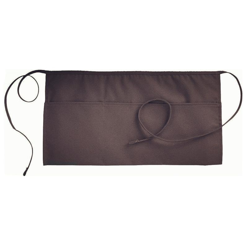 Fashion Chef Short Small Waist Apron, 1 Pockets Black Waterproof Half Apron for Waitress, Home Kitchen Practical Cooking Wear