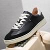 Soft Sole Versatile White Shoes Men's First Layer Leather Board Shoes Fashion Business Casual Leather Shoes Men's High-end Men's Shoes