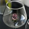 Cute 3D Rose Clear Wine Goblet Simple Drinkable Clear Glass For Living Room Home