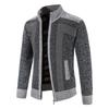 Men's Plus Velvet Thickened Stand Collar Cardigan Zipper Sweater - Autumn/Winter Warm Loose Knitwear