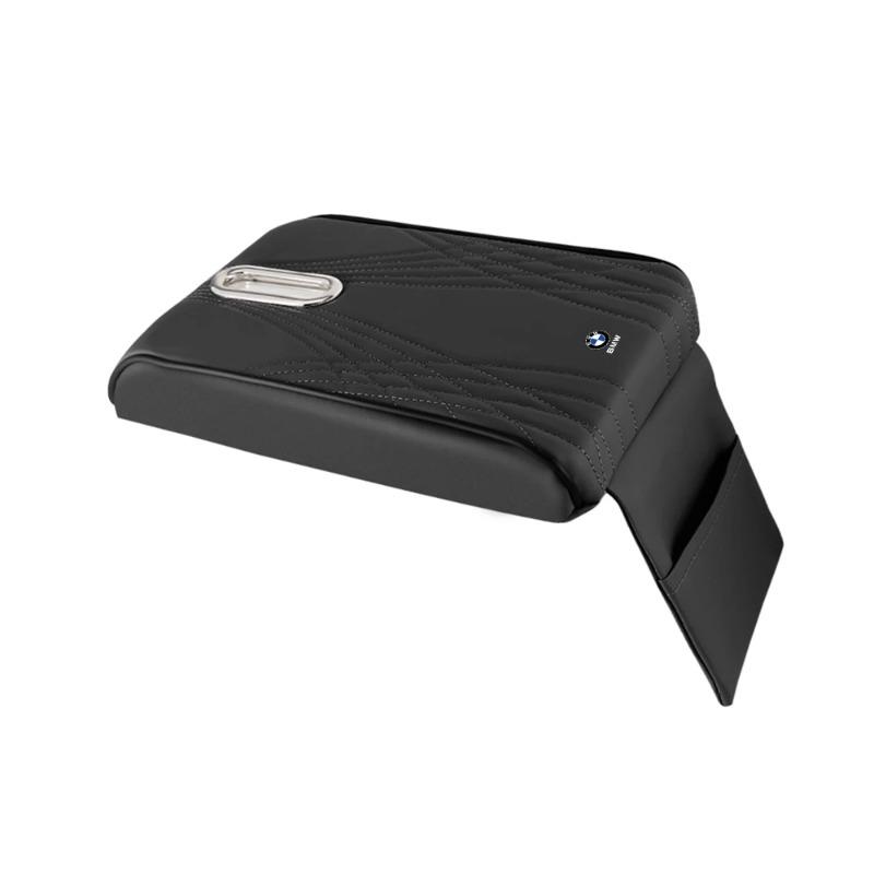 Car Armrest Cover PU Leather With Tissue Storage Memory Foam Height Pad Auto Center Armrest Protective Cushion Support For BMW