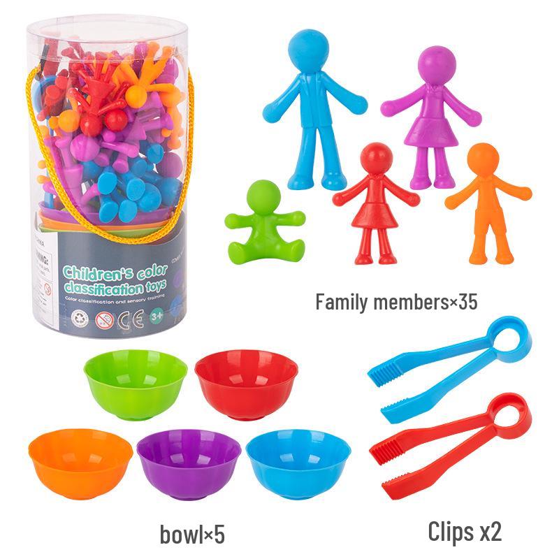 Children's Rainbow Counting Sorting Cups - Soft Rubber Early Education Puzzle Toy
