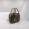 Womens Woven Mini Square Handbag In Genuine Lamb Leather Soft Structured Boston Pillow Bag Daily Wear