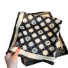 Spring new 100 mulberry silk camellia printed silk scarf women's premium plain crepe satin silk square scarf small scarf