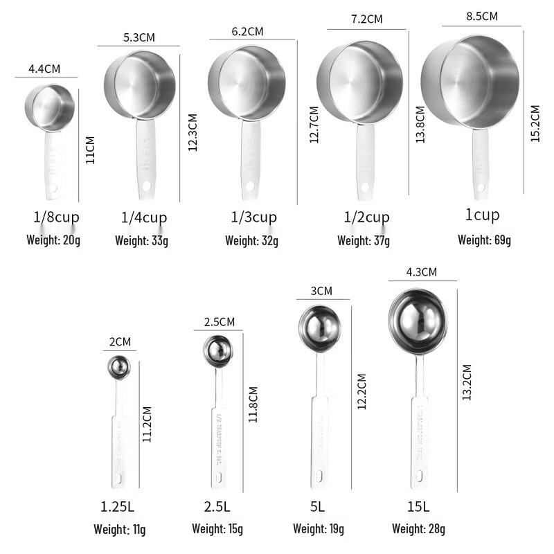 

MDNG 9-Piece Stainless Steel Measuring Cups and Spoons Set