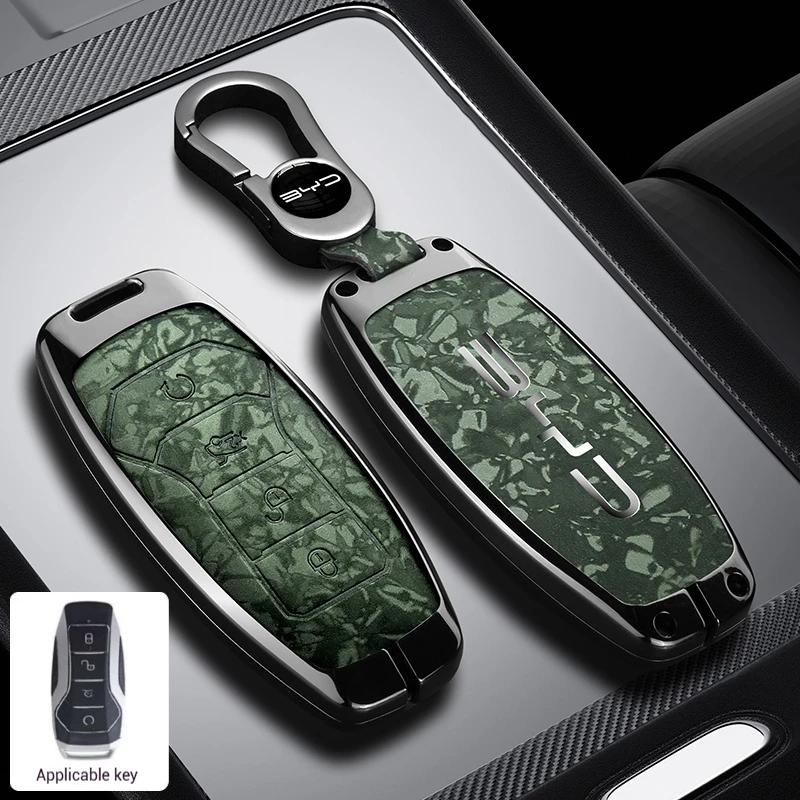 Interior Mouldings Zinc Alloy Car Remote Key Case Cover Shell Fob For BYD Song Plus Atto 3 Han EV Tang DM Qin Seal Dolphin Keych